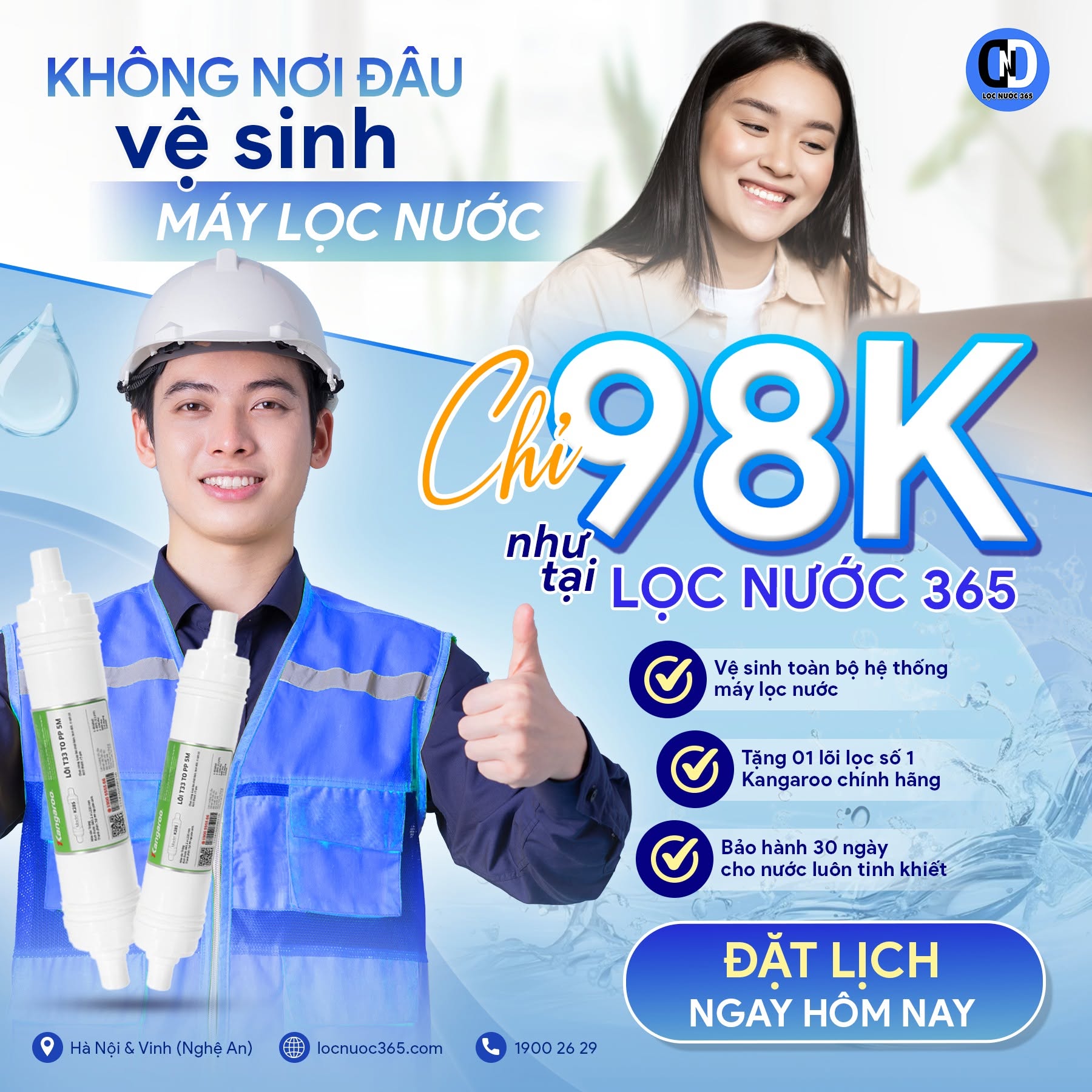 Trải Nghiệm Dịch Vụ Vệ Sinh Máy Lọc Nước Chuyên Nghiệp Chỉ Với 98K Tại Lọc Nước 365