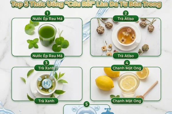 Uống Gì Cho Mát Gan Hết Mụn? Top 5 Thức Uống "Cứu Rỗi" Làn Da Từ Bên Trong