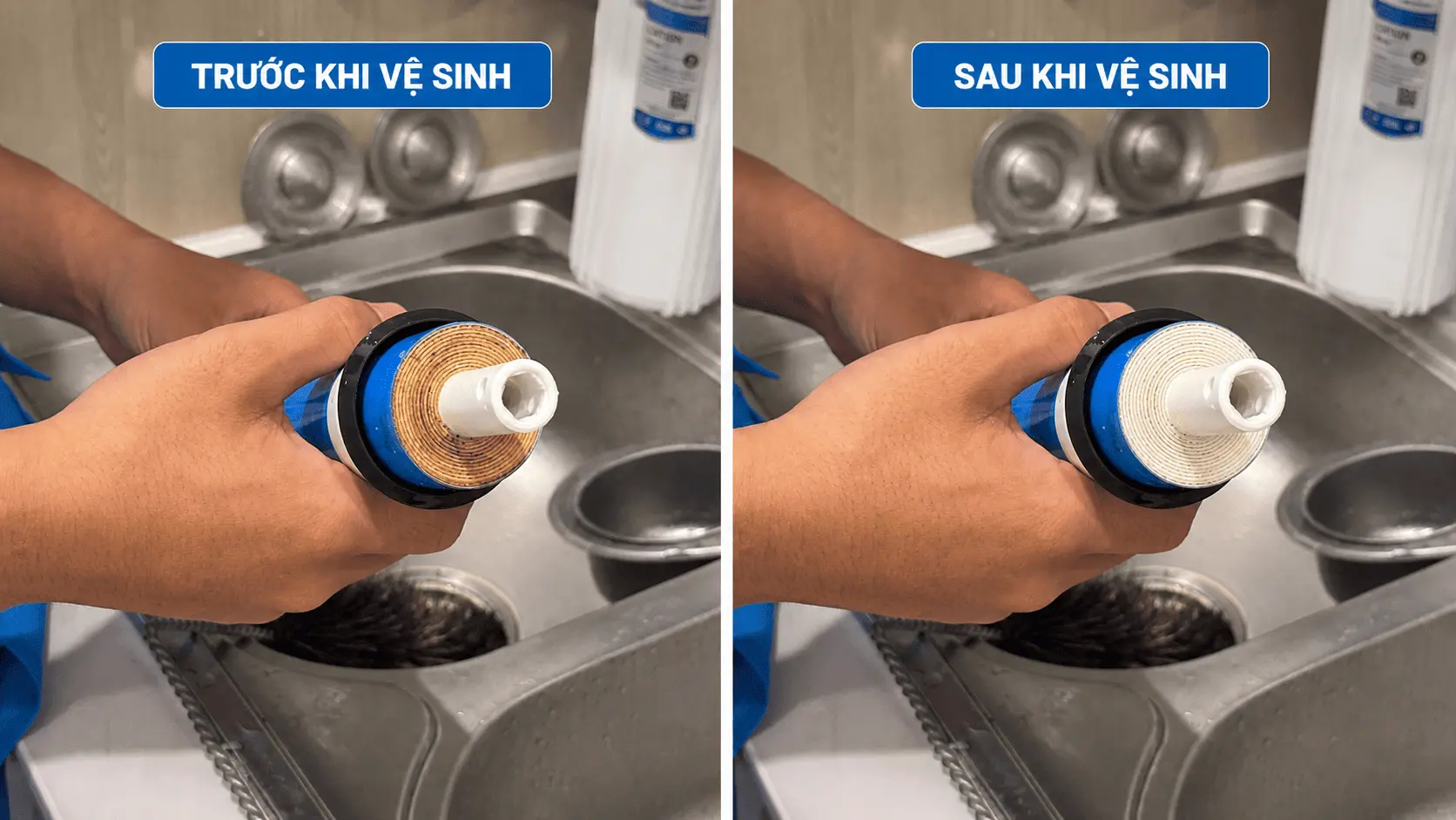 quy trình vệ sinh lõi lọc